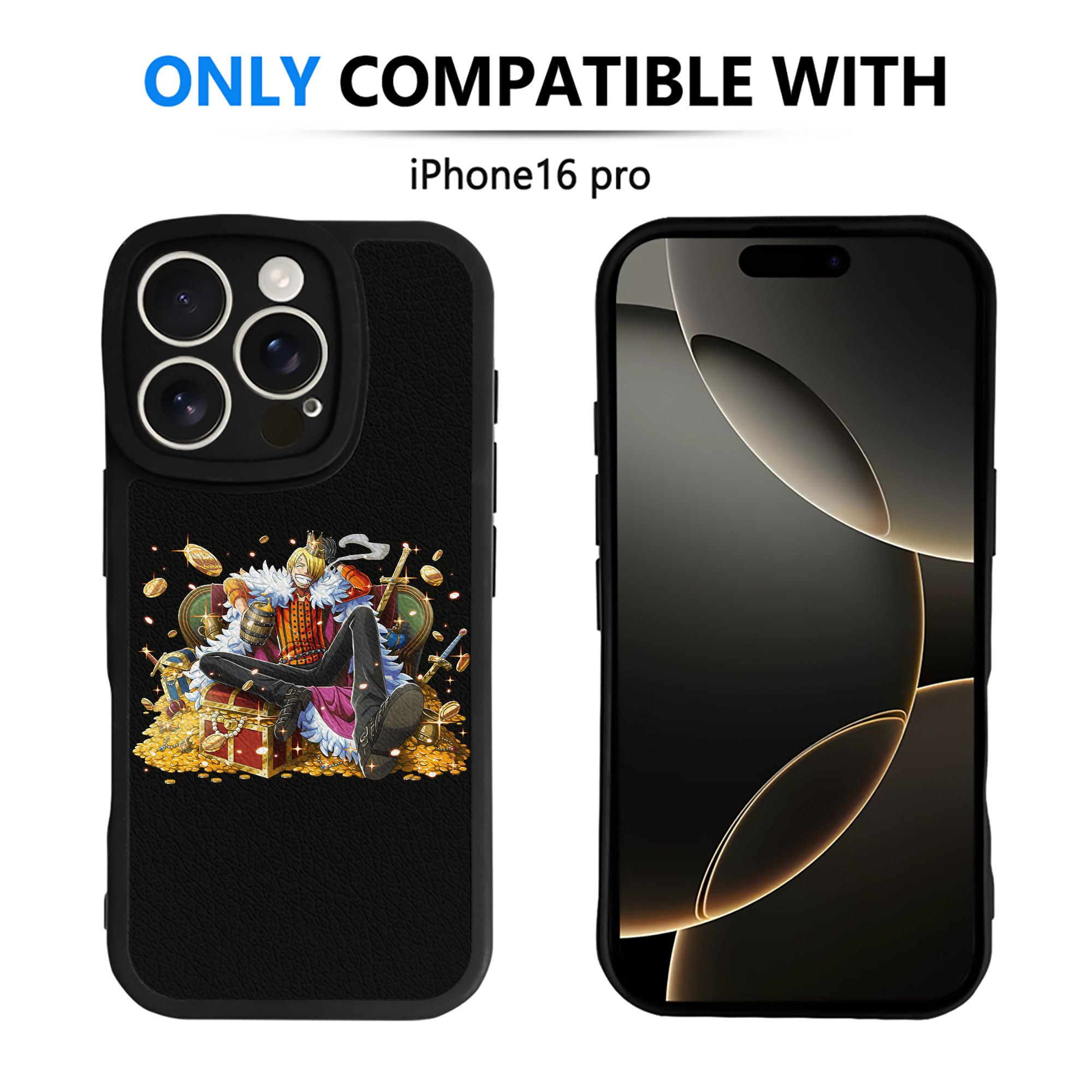（画像用） ワンピース サンジ ONE PIECE Sanji 【iPhone 16シリーズ対応】シリコンスマホケース（レザー調） 材質：シリコン